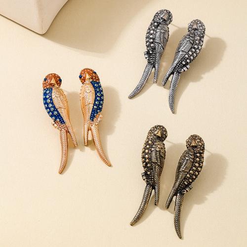 Tibetan Style Stud Earring, Bird, plated, for woman & enamel, more colors for choice, Sold By Pair