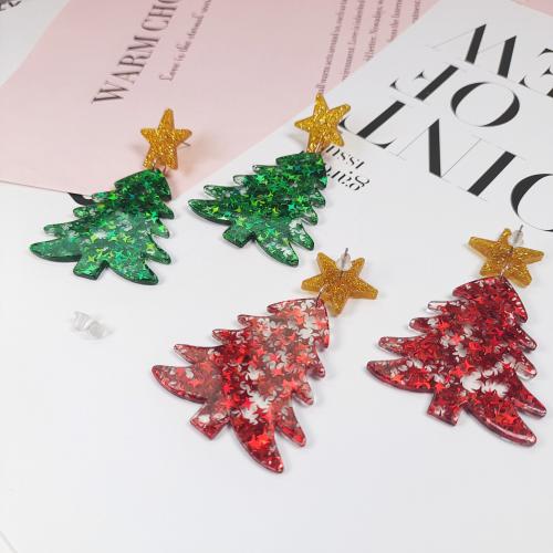 Acrylic Jewelry Earring, Christmas Design & for woman, more colors for choice, Sold By Pair