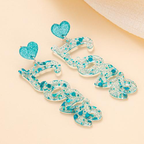 Acrylic Jewelry Earring, fashion jewelry & for woman, more colors for choice, Sold By Pair