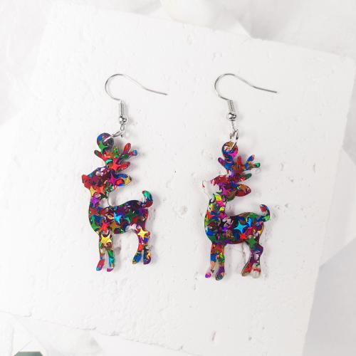 Acrylic Jewelry Earring, with Sequins, fashion jewelry & for woman, multi-colored, Sold By Pair