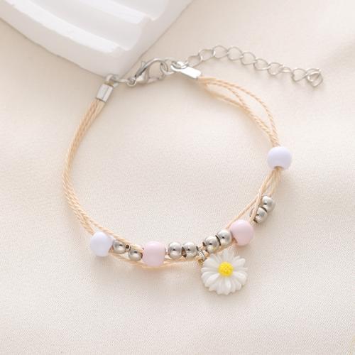 Tibetan Style Bracelet, plated, fashion jewelry & for woman, white, Length:Approx 16 cm, Sold By PC