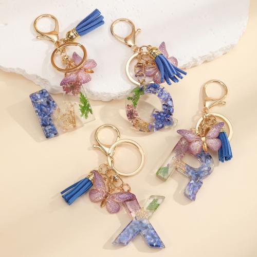 Bag Purse Charms Keyrings Keychains, Acrylic, with Dried Flower, portable & multifunctional & different styles for choice, more colors for choice, Sold By PC