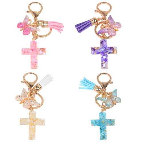 Tibetan Style Key Clasp, Resin, with Aluminum Alloy, epoxy gel, portable & multifunctional, more colors for choice, Sold By PC