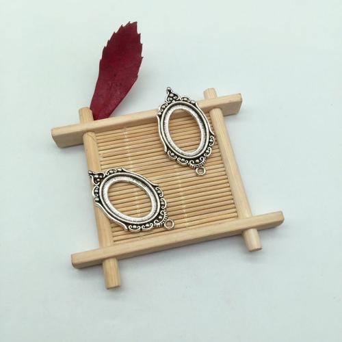 Tibetan Style Pendant Cabochon Setting, antique silver color plated, DIY, 43x24mm, 100PCs/Bag, Sold By Bag