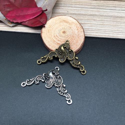 Tibetan Style Connector, plated, DIY & 1/2 loop, more colors for choice, 26x43mm, 100PCs/Bag, Sold By Bag