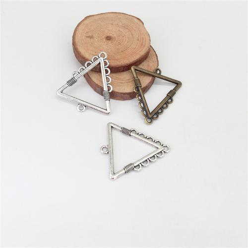 Tibetan Style Connector, Triangle, plated, DIY & 1/9 loop, more colors for choice, 32x38x2mm, 100PCs/Bag, Sold By Bag