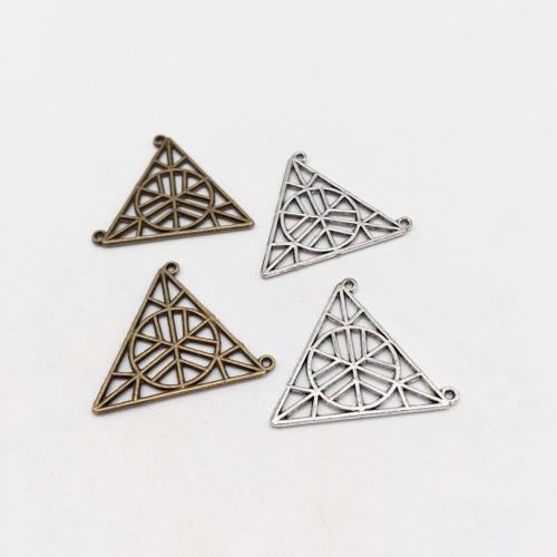 Tibetan Style Connector, Triangle, plated, DIY & 1/1 loop, more colors for choice, 32x34mm, 100PCs/Bag, Sold By Bag