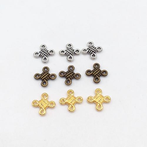 Tibetan Style Connector, Chinese Knot, plated, DIY & 1/3 loop, more colors for choice, 12x12mm, 100PCs/Bag, Sold By Bag