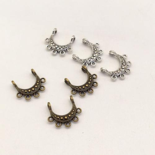 Tibetan Style Connector, Moon, plated, DIY & 2/5 loop, more colors for choice, 15x17x5mm, 100PCs/Bag, Sold By Bag