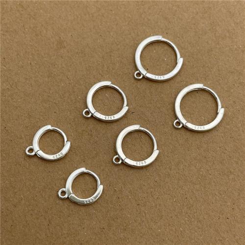 925 Sterling Silver Hoop Earrings, DIY & different styles for choice, Sold By Pair