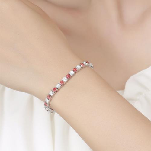 plata de ley 925 Pulsera, con Moissanite, diverso tamaño para la opción & diferentes estilos para la opción & para mujer, Vendido por UD