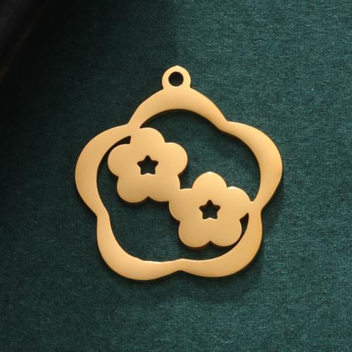 Stainless Steel Flower Pendant, 304 Stainless Steel, DIY & hollow, more colors for choice, 22.20x20.50mm, Sold By PC