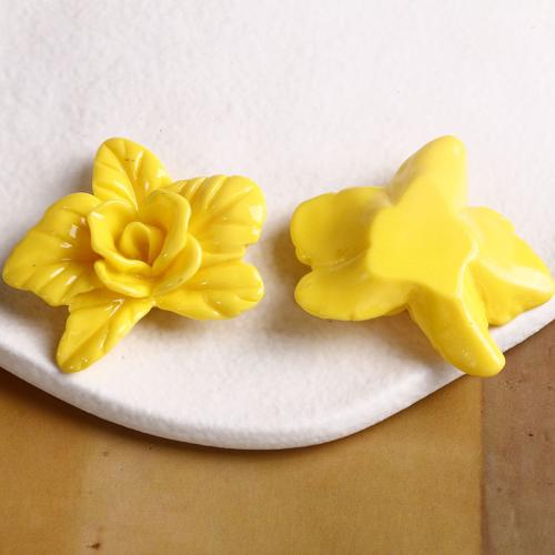 Mobile Phone DIY Decoration, Resin, Flower, polished, more colors for choice, 42x37mm, Sold By PC