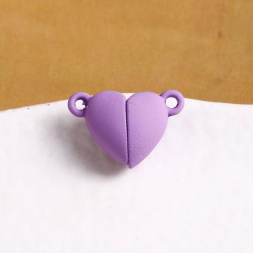 Tibetan Style Magnetic Clasp, Heart, stoving varnish, DIY, more colors for choice, 10x15mm, Sold By PC