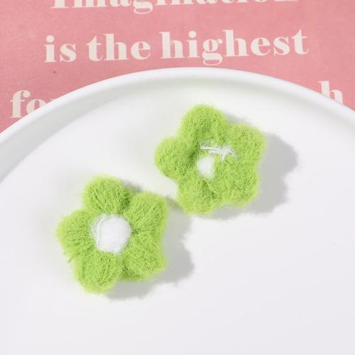 Hair Accessories DIY Findings, Cotton Thread, Flower, knit, more colors for choice, 36x36mm, Sold By PC