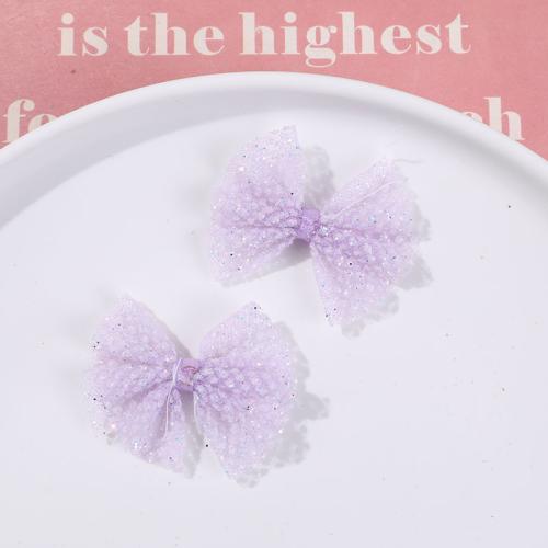 Hair Accessories DIY Findings, Gauze, Bowknot, handmade, more colors for choice, 43x30mm, Sold By PC