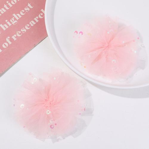 Hair Accessories DIY Findings, Gauze, Flower, more colors for choice, 60mm, Sold By PC