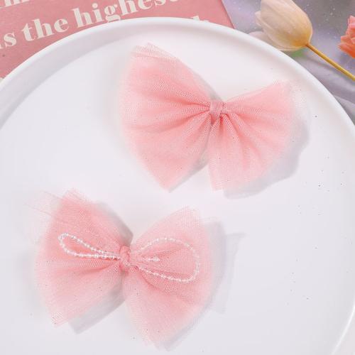 Hair Accessories DIY Findings, Gauze, Bowknot, handmade, more colors for choice, 60x80mm, Sold By PC