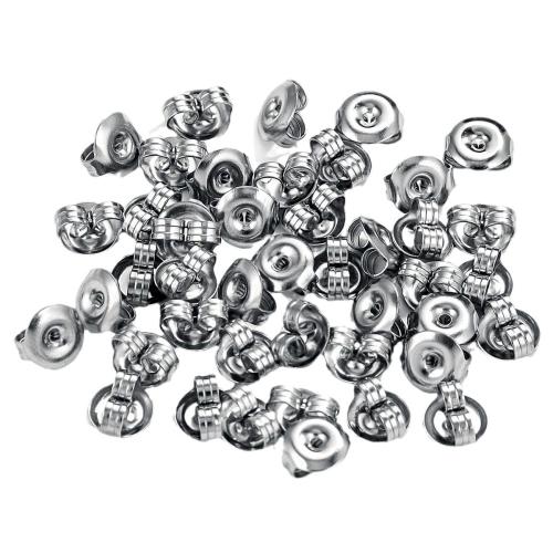 Stainless Steel Ear Nut , 304 Stainless Steel, DIY, original color, 6mm, 1000PCs/Bag, Sold By Bag