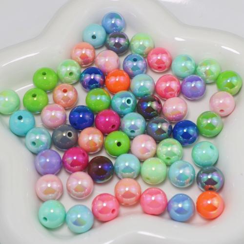 Plated Acrylic Beads, Round, UV plating, DIY, more colors for choice, 16mm, Approx 230PCs/Bag, Sold By Bag