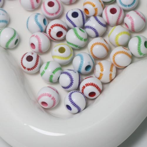 Resin Jewelry Beads, Round, DIY & different designs for choice, more colors for choice, 12x12mm, Hole:Approx 3.5mm, Approx 600PCs/Bag, Sold By Bag