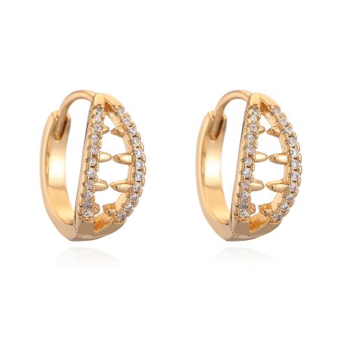 Boucles d'oreilles en laiton zircon cubique pavent, Placage, bijoux de mode & pavé de micro zircon & pour femme, plus de couleurs à choisir, protéger l'environnement, sans nickel, plomb et cadmium, 7x15mm, Vendu par paire