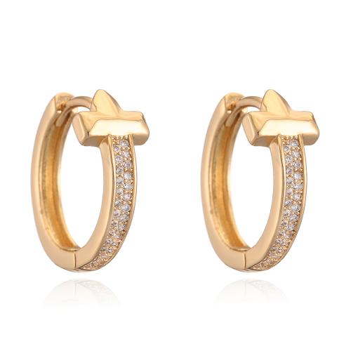 Boucles d'oreilles en laiton zircon cubique pavent, Placage, bijoux de mode & pavé de micro zircon & pour femme, plus de couleurs à choisir, protéger l'environnement, sans nickel, plomb et cadmium, 7x17mm, Vendu par paire