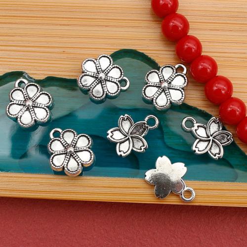 Zinklegierung Blume Anhänger, antik silberfarben plattiert, DIY & verschiedene Stile für Wahl, keine, frei von Nickel, Blei & Kadmium, 100PCs/Tasche, verkauft von Tasche