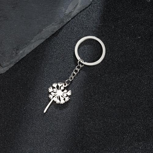 Stainless Steel Key Clasp, 304 Stainless Steel, Dandelion, silver color plated, fashion jewelry, Sold By PC