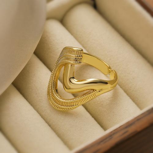 Anillo de dedo de latón, metal, chapado en color dorado, para mujer, libre de níquel, plomo & cadmio, Vendido por UD