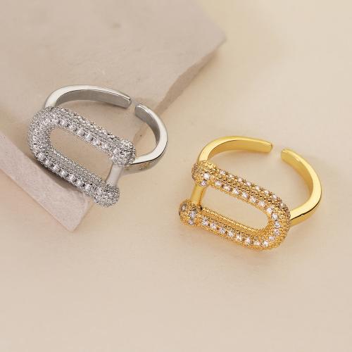 Cúbicos Circonia Micro Pave anillo de latón, metal, chapado, micro arcilla de zirconia cúbica & para mujer, más colores para la opción, libre de níquel, plomo & cadmio, Vendido por UD