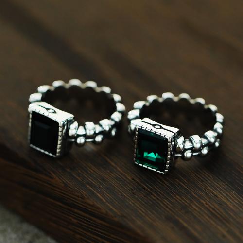 Titanium Steel Finger Ring, plated, fashion jewelry & different size for choice & with rhinestone, more colors for choice, Sold By PC