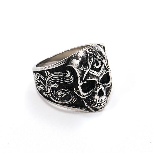 Titanium Steel Finger Ring, silver color plated, fashion jewelry & different size for choice, silver color, Sold By PC