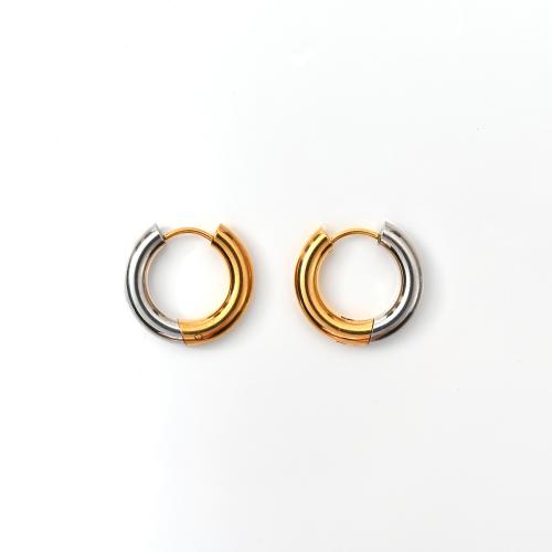 Stainless Steel Lever Back Earring, 304 Stainless Steel, plated, fashion jewelry & for woman & two tone, Sold By Pair