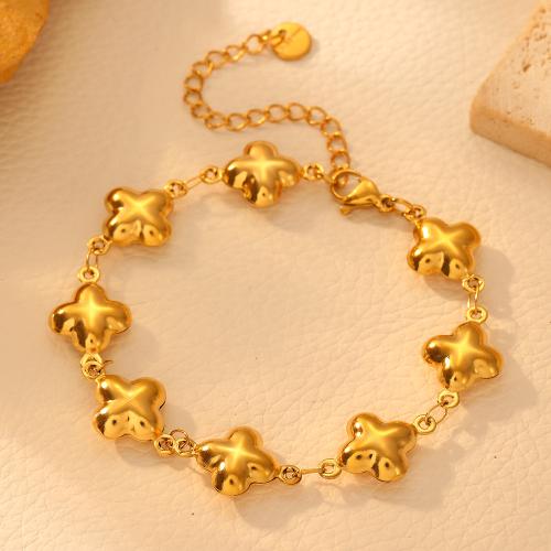 Pulsera de Acero Inoxidable, acero inoxidable 304, con 5cm extender cadena, chapado, Joyería & diferentes estilos para la opción & para mujer, dorado, longitud:17 cm, Vendido por UD