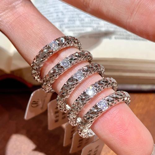 Brass Finger Ring, fashion jewelry & for woman & with rhinestone, more colors for choice, US Ring Size:7, Sold By PC