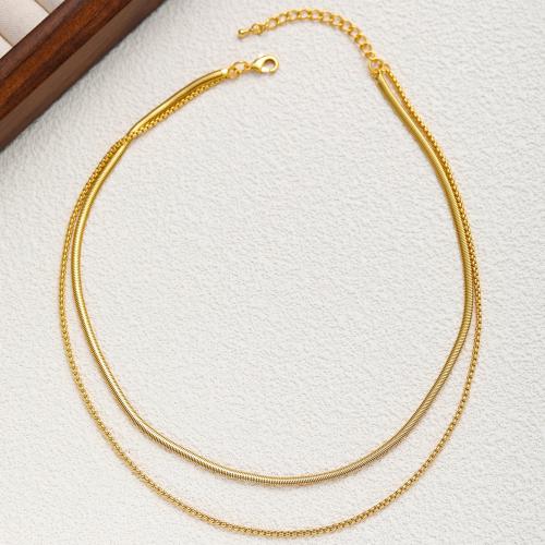 Collier d'acier titane, Placage, pour femme, Or, Vendu par PC