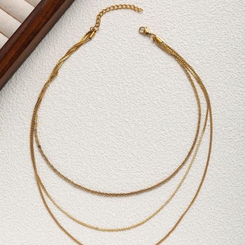 Collier d'acier titane, Placage, pour femme, Or, Vendu par PC