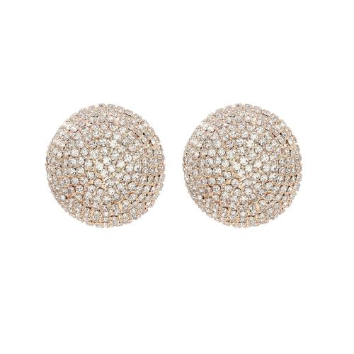 Boucle d'oreille dormeuse en alliage de zinc, pour femme & avec strass, plus de couleurs à choisir, Vendu par paire