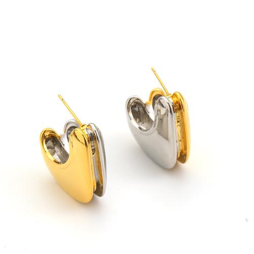 Brass Stud Earring, plated, fashion jewelry & for woman, mixed colors, Sold By Pair