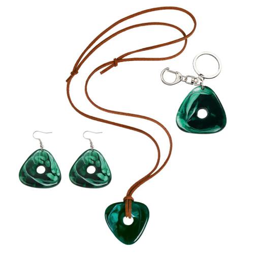 Tibetan Style Jewelry Sets, with Resin, plated, Unisex & different styles for choice, green, Sold By PC