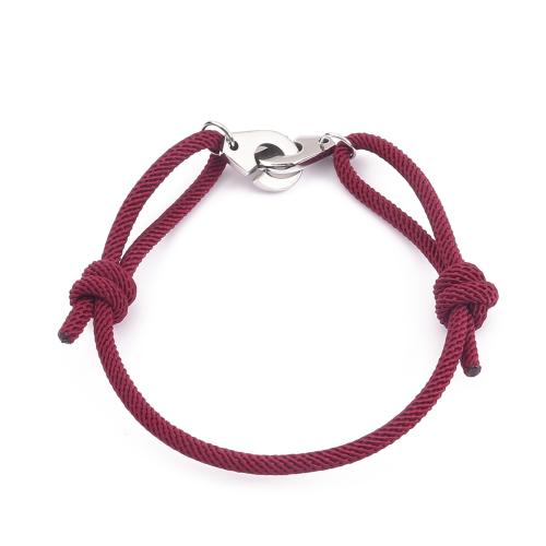 Edelstahl Schmuck Armband, 304 Edelstahl, mit Milan Cord, Einstellbar & unisex, keine, Länge:ca. 15-25 cm, verkauft von PC