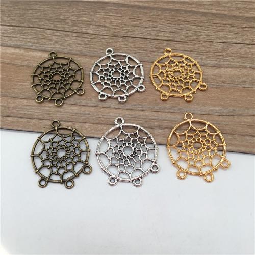 Tibetan Style Connector, Round, plated, DIY & 1/3 loop, more colors for choice, 24x12mm, 100PCs/Bag, Sold By Bag