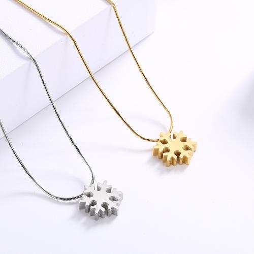 Fashion Stainless Steel Jewelry Sets, Stud Earring & necklace, 304 Stainless Steel, Snowflake, Vacuum Ion Plating, different styles for choice & for woman, Sold By PC