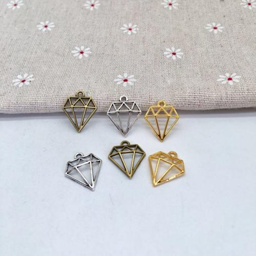 Tibetan Style Pendants, Diamond Shape, plated, DIY, more colors for choice, 16x19x3.50mm, 100PCs/Bag, Sold By Bag