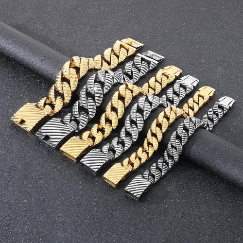 Stainless Steel Jewelry Bracelet, 304 Stainless Steel, Vacuum Ion Plating, for man, more colors for choice, Sold By PC