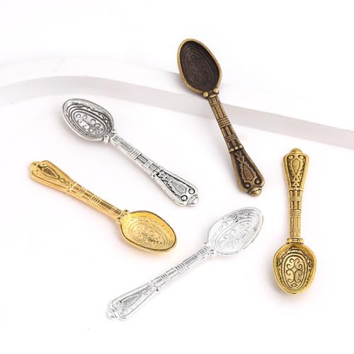 Tibetan Style Pendants, Spoon, plated, DIY, more colors for choice, 43x10mm, 100PCs/Bag, Sold By Bag