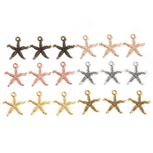 Tibetan Style Animal Pendants, Starfish, plated, DIY, more colors for choice, 18x16.50x1.50mm, 100PCs/Bag, Sold By Bag