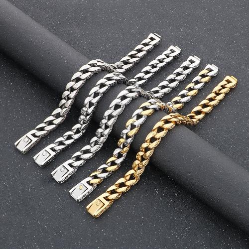 Stainless Steel Jewelry Bracelet, 304 Stainless Steel, Vacuum Ion Plating, for man, more colors for choice, Sold By PC