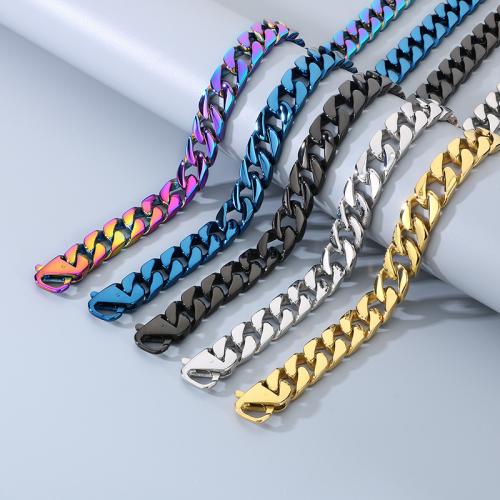 Stainless Steel Jewelry Necklace, 304 Stainless Steel, Vacuum Ion Plating, for man, more colors for choice, Sold By PC